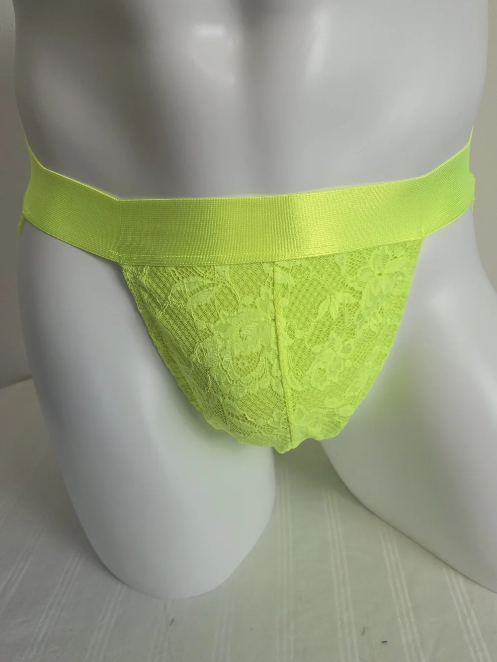 Cosabella Men's Lace Sports Brief in Neon Yellow